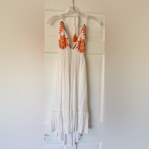 RAGA White and Orange Floral Dress